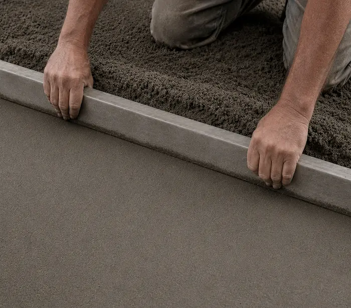 Cement screeding for substrate preparation by KiwiTile